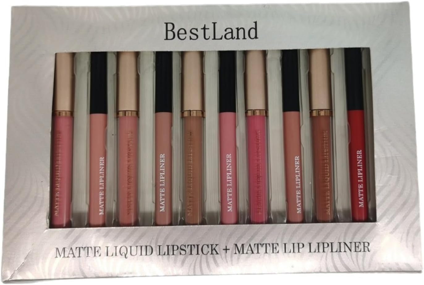 12 Pcs Liquid Lipstick Lipliner Set Nude Lipliner Matte Lipstick Long Lasting Non-Fading Waterproof Lip Glosses Makeup Set Gift for Women (Set C)