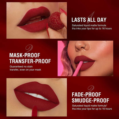 12 Pcs Liquid Lipstick Lipliner Set Nude Lipliner Matte Lipstick Long Lasting Non-Fading Waterproof Lip Glosses Makeup Set Gift for Women (Set C)