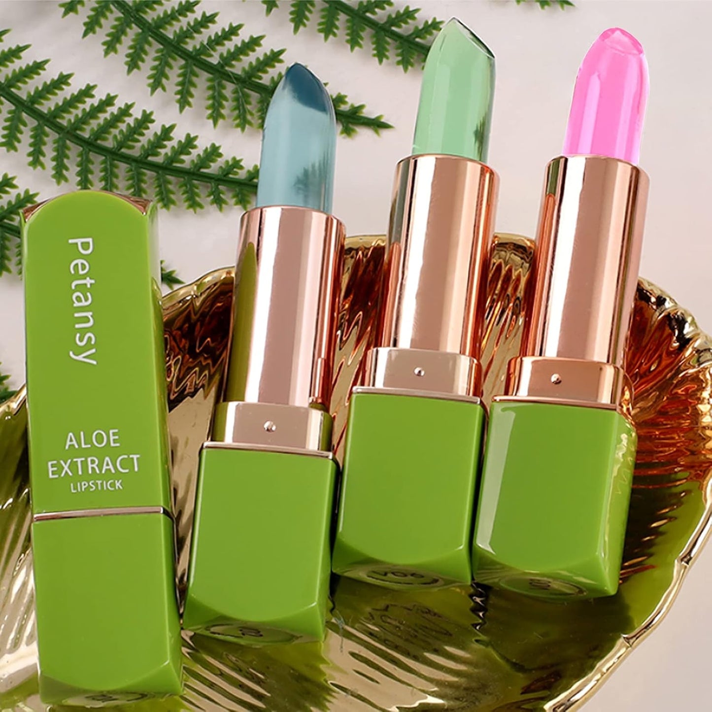 3 Packs Aloe Vera Lipstick, Lips Moisturizer Long Lasting Nutritious Lip Balm Magic Temperature Color Change Lip Gloss-Set