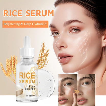 Rice Serum - Korean Anti-Wrinkle & Brightening Face with Hyaluronic Acid, Hydrating Formula for Dull Skin, Moisturizing & Nourishing Skincare Essence 30Ml