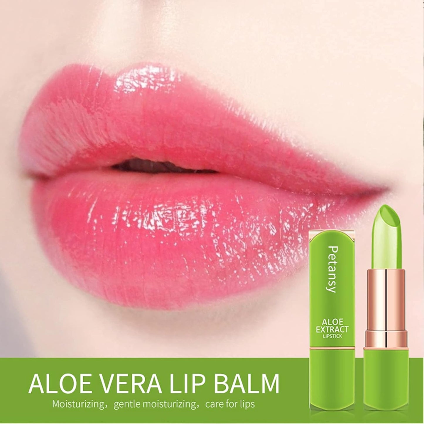 3 Packs Aloe Vera Lipstick, Lips Moisturizer Long Lasting Nutritious Lip Balm Magic Temperature Color Change Lip Gloss-Set
