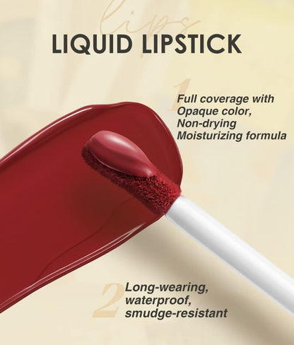 12 Pcs Liquid Lipstick Lipliner Set Nude Lipliner Matte Lipstick Long Lasting Non-Fading Waterproof Lip Glosses Makeup Set Gift for Women (Set C)