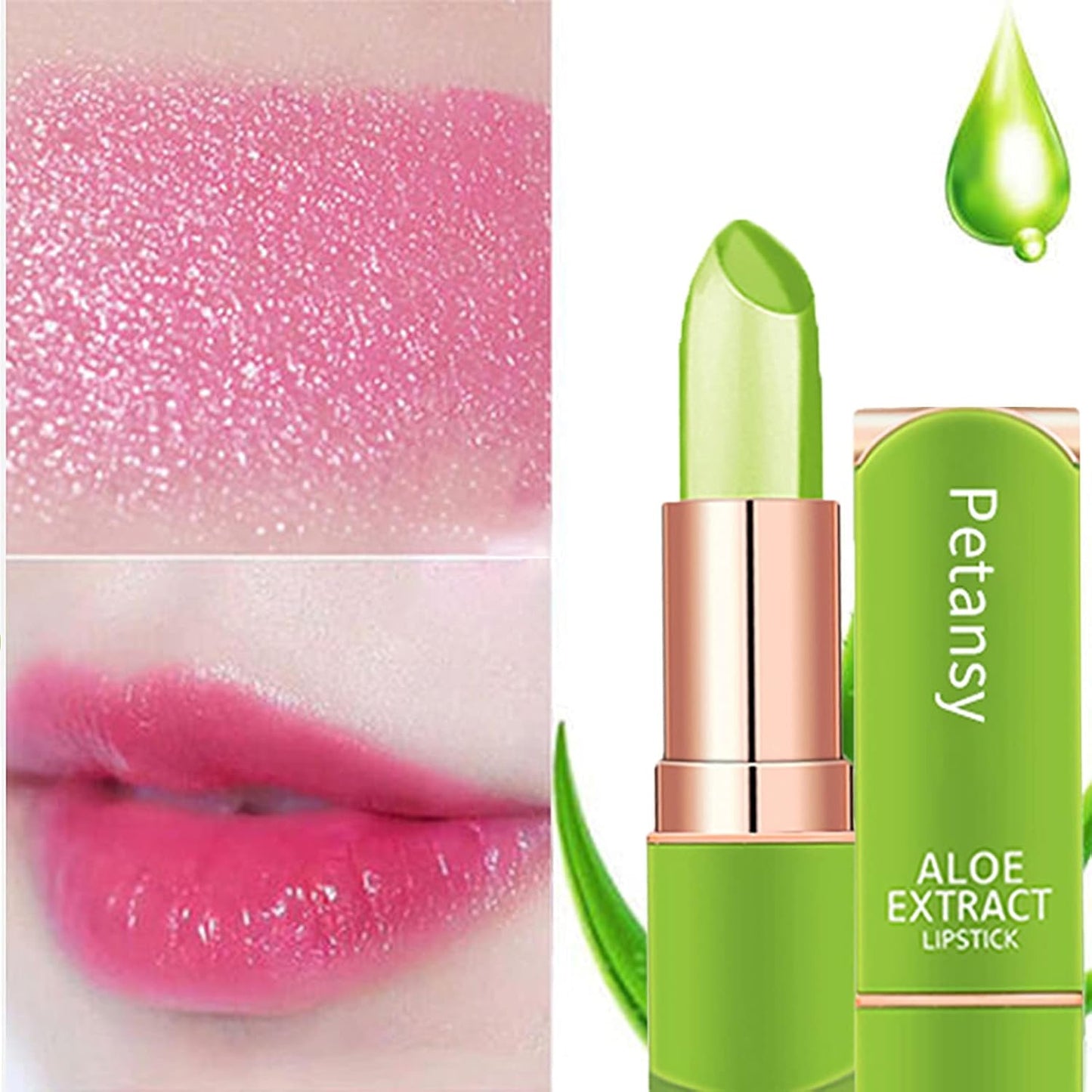 3 Packs Aloe Vera Lipstick, Lips Moisturizer Long Lasting Nutritious Lip Balm Magic Temperature Color Change Lip Gloss-Set