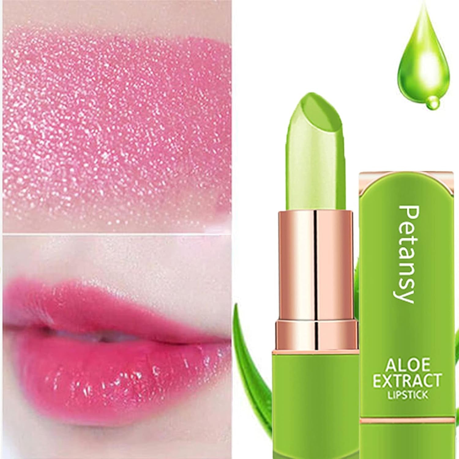 3 Packs Aloe Vera Lipstick, Lips Moisturizer Long Lasting Nutritious Lip Balm Magic Temperature Color Change Lip Gloss-Set