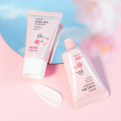 Sakura Cream Korean Sunscreen Protector Facial Sun Blocker Spf50 Isolation Lotion Moisturizer 30G