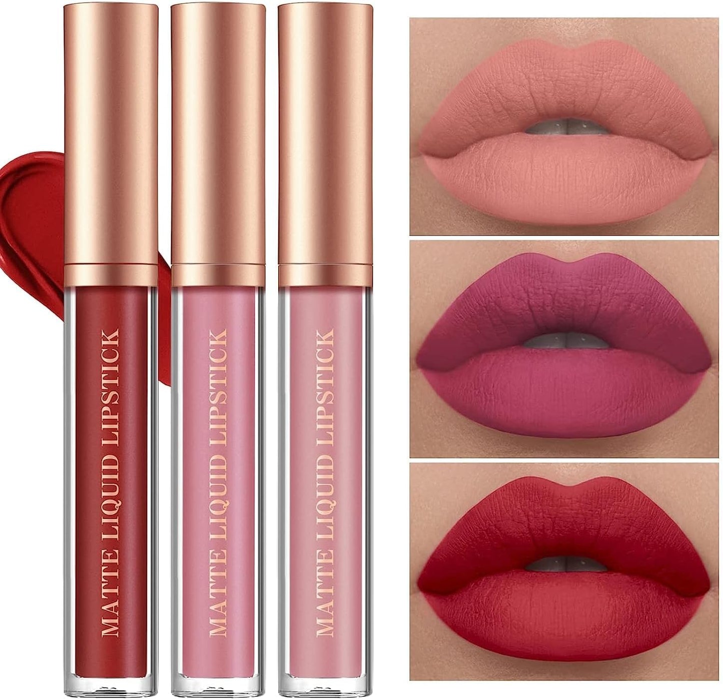 12 Pcs Liquid Lipstick Lipliner Set Nude Lipliner Matte Lipstick Long Lasting Non-Fading Waterproof Lip Glosses Makeup Set Gift for Women (Set C)