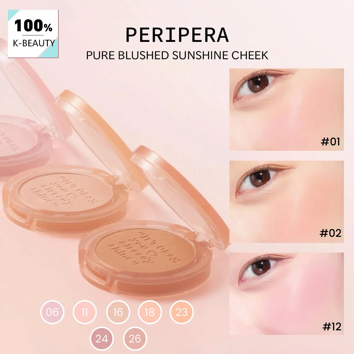 PURE BLUSHED SUNSHINE Cheek,Natural Healthy Glow,Luxury Makeup,Soft-Focus Matte Finish,Korean Cosmetic,Korean Makeup