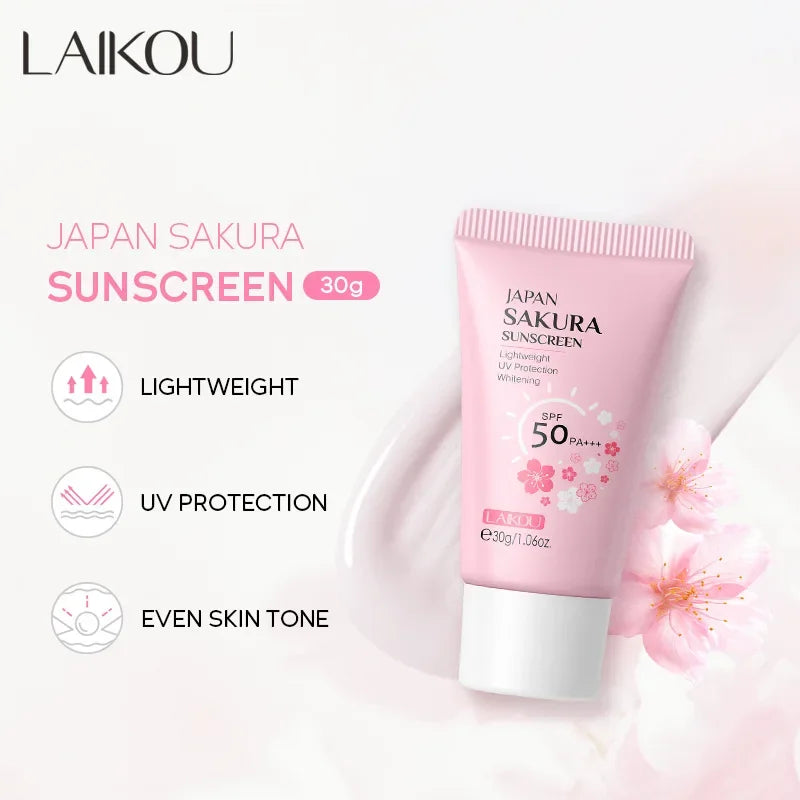 Sakura Cream Korean Sunscreen Protector Facial Sun Blocker Spf50 Isolation Lotion Moisturizer 30G