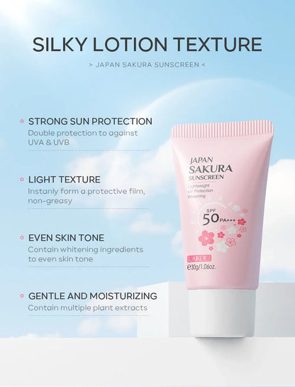 Sakura Cream Korean Sunscreen Protector Facial Sun Blocker Spf50 Isolation Lotion Moisturizer 30G