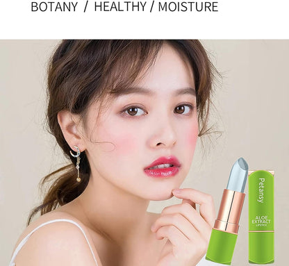 3 Packs Aloe Vera Lipstick, Lips Moisturizer Long Lasting Nutritious Lip Balm Magic Temperature Color Change Lip Gloss-Set