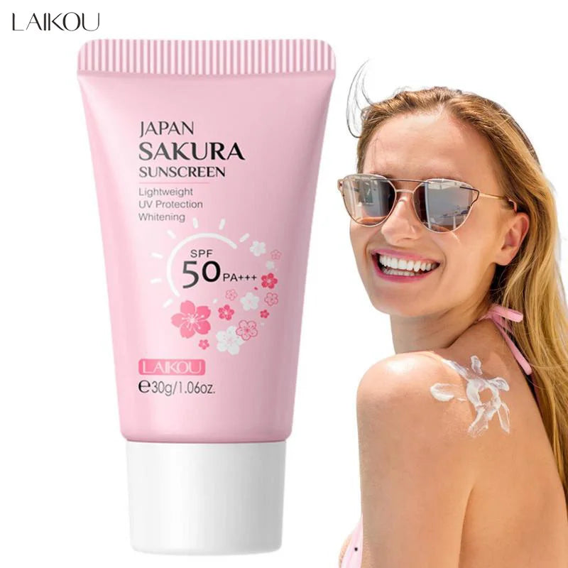 Sakura Cream Korean Sunscreen Protector Facial Sun Blocker Spf50 Isolation Lotion Moisturizer 30G