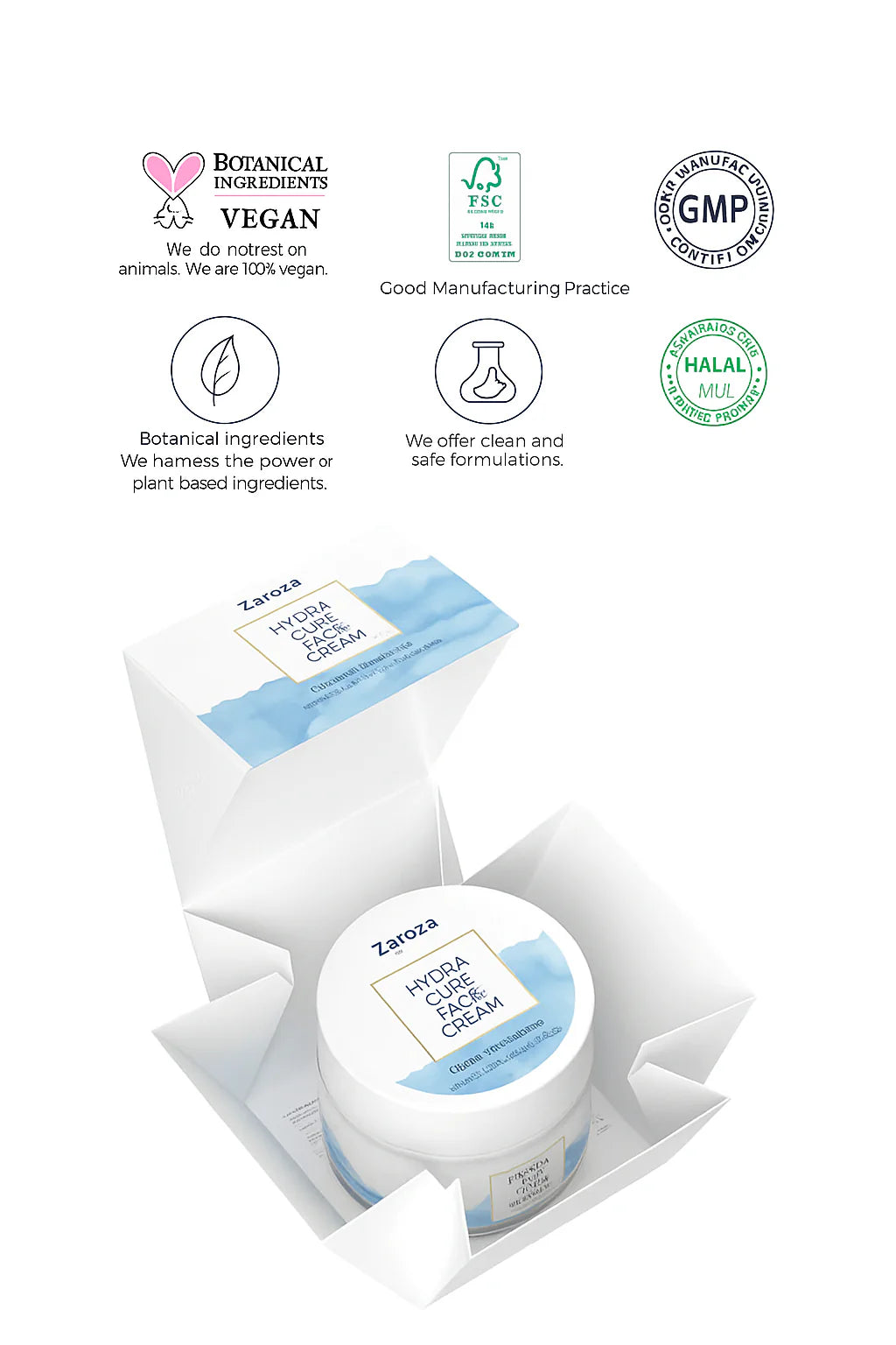 Ultra Deep Moisturizing Face Cream 72 Hour Effect Water Based Allantoin B5 4D Hyaluronic Acid