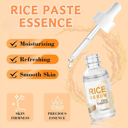 Rice Serum - Korean Anti-Wrinkle & Brightening Face with Hyaluronic Acid, Hydrating Formula for Dull Skin, Moisturizing & Nourishing Skincare Essence 30Ml